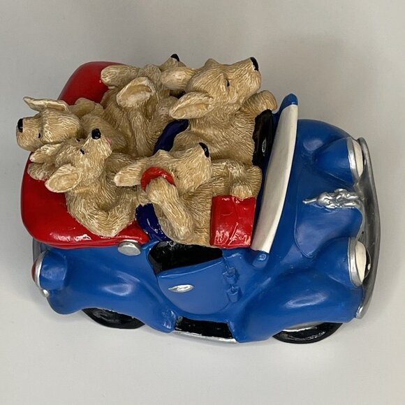 Puppy Dog Tales Music Box Trinket Terriers in Car 2pc Ltd Ed No 379A 1993 NO BOX - Picture 2 of 13